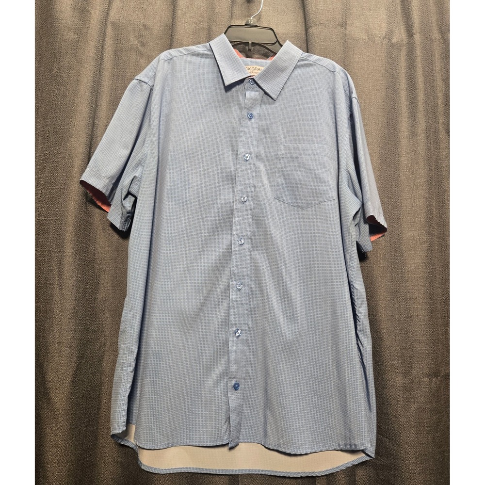 Nick Graham Stretch Modern Fit Short Sleeve‎ Button Up Shirt Size XL